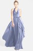 ColsBM Anya Blue Heron Glamorous A-line Sleeveless Zip up Chiffon Ribbon Bridesmaid Dresses