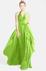 ColsBM Anya Bright Green Glamorous A-line Sleeveless Zip up Chiffon Ribbon Bridesmaid Dresses