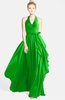 ColsBM Anya Classic Green Glamorous A-line Sleeveless Zip up Chiffon Ribbon Bridesmaid Dresses