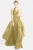 ColsBM Anya Gold Glamorous A-line Sleeveless Zip up Chiffon Ribbon Bridesmaid Dresses