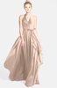 ColsBM Anya Peach Puree Glamorous A-line Sleeveless Zip up Chiffon Ribbon Bridesmaid Dresses