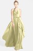 ColsBM Anya Soft Yellow Glamorous A-line Sleeveless Zip up Chiffon Ribbon Bridesmaid Dresses