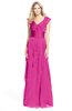 ColsBM Magnolia Hot Pink Gorgeous A-line V-neck Chiffon30 Floor Length Bridesmaid Dresses