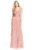 ColsBM Magnolia Light Coral Gorgeous A-line V-neck Chiffon30 Floor Length Bridesmaid Dresses