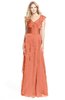 ColsBM Magnolia Persimmon Gorgeous A-line V-neck Chiffon30 Floor Length Bridesmaid Dresses