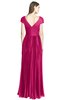 ColsBM Bryanna Beetroot Purple Classic Fit-n-Flare V-neck Short Sleeve Zip up Chiffon Bridesmaid Dresses