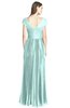 ColsBM Bryanna Blue Glass Classic Fit-n-Flare V-neck Short Sleeve Zip up Chiffon Bridesmaid Dresses
