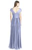 ColsBM Bryanna Blue Heron Classic Fit-n-Flare V-neck Short Sleeve Zip up Chiffon Bridesmaid Dresses