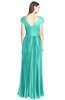 ColsBM Bryanna Blue Turquoise Classic Fit-n-Flare V-neck Short Sleeve Zip up Chiffon Bridesmaid Dresses