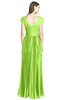 ColsBM Bryanna Bright Green Classic Fit-n-Flare V-neck Short Sleeve Zip up Chiffon Bridesmaid Dresses