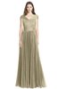 ColsBM Bryanna Candied Ginger Classic Fit-n-Flare V-neck Short Sleeve Zip up Chiffon Bridesmaid Dresses