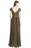 ColsBM Bryanna Carafe Brown Classic Fit-n-Flare V-neck Short Sleeve Zip up Chiffon Bridesmaid Dresses