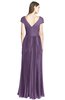 ColsBM Bryanna Chinese Violet Classic Fit-n-Flare V-neck Short Sleeve Zip up Chiffon Bridesmaid Dresses