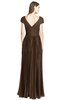 ColsBM Bryanna Chocolate Brown Classic Fit-n-Flare V-neck Short Sleeve Zip up Chiffon Bridesmaid Dresses