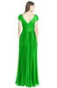 ColsBM Bryanna Classic Green Classic Fit-n-Flare V-neck Short Sleeve Zip up Chiffon Bridesmaid Dresses