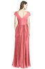 ColsBM Bryanna Coral Classic Fit-n-Flare V-neck Short Sleeve Zip up Chiffon Bridesmaid Dresses