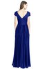 ColsBM Bryanna Electric Blue Classic Fit-n-Flare V-neck Short Sleeve Zip up Chiffon Bridesmaid Dresses