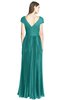 ColsBM Bryanna Emerald Green Classic Fit-n-Flare V-neck Short Sleeve Zip up Chiffon Bridesmaid Dresses