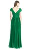 ColsBM Bryanna Green Classic Fit-n-Flare V-neck Short Sleeve Zip up Chiffon Bridesmaid Dresses