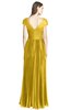ColsBM Bryanna Lemon Curry Classic Fit-n-Flare V-neck Short Sleeve Zip up Chiffon Bridesmaid Dresses