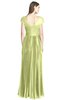 ColsBM Bryanna Lime Green Classic Fit-n-Flare V-neck Short Sleeve Zip up Chiffon Bridesmaid Dresses