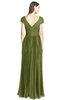 ColsBM Bryanna Olive Green Classic Fit-n-Flare V-neck Short Sleeve Zip up Chiffon Bridesmaid Dresses