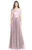 ColsBM Bryanna Pale Lilac Classic Fit-n-Flare V-neck Short Sleeve Zip up Chiffon Bridesmaid Dresses