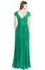 ColsBM Bryanna Pepper Green Classic Fit-n-Flare V-neck Short Sleeve Zip up Chiffon Bridesmaid Dresses