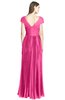 ColsBM Bryanna Rose Pink Classic Fit-n-Flare V-neck Short Sleeve Zip up Chiffon Bridesmaid Dresses