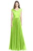 ColsBM Bryanna Sharp Green Classic Fit-n-Flare V-neck Short Sleeve Zip up Chiffon Bridesmaid Dresses