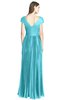 ColsBM Bryanna Turquoise Classic Fit-n-Flare V-neck Short Sleeve Zip up Chiffon Bridesmaid Dresses