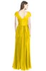 ColsBM Bryanna Yellow Classic Fit-n-Flare V-neck Short Sleeve Zip up Chiffon Bridesmaid Dresses