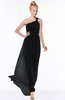 ColsBM Nina Black Glamorous Fit-n-Flare One Shoulder Sleeveless Zip up Chiffon30 Bridesmaid Dresses
