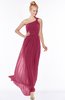 ColsBM Nina Burgundy Glamorous Fit-n-Flare One Shoulder Sleeveless Zip up Chiffon30 Bridesmaid Dresses