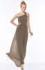 ColsBM Nina Chocolate Brown Glamorous Fit-n-Flare One Shoulder Sleeveless Zip up Chiffon30 Bridesmaid Dresses