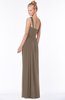 ColsBM Nina Chocolate Brown Glamorous Fit-n-Flare One Shoulder Sleeveless Zip up Chiffon30 Bridesmaid Dresses