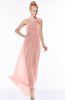 ColsBM Nina Coral Almond Glamorous Fit-n-Flare One Shoulder Sleeveless Zip up Chiffon30 Bridesmaid Dresses
