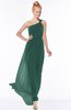 ColsBM Nina Dark Jade Glamorous Fit-n-Flare One Shoulder Sleeveless Zip up Chiffon30 Bridesmaid Dresses