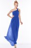 ColsBM Nina Dazzling Blue Glamorous Fit-n-Flare One Shoulder Sleeveless Zip up Chiffon30 Bridesmaid Dresses