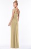 ColsBM Nina Gold Glamorous Fit-n-Flare One Shoulder Sleeveless Zip up Chiffon30 Bridesmaid Dresses