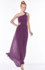 ColsBM Nina Grape Juice Glamorous Fit-n-Flare One Shoulder Sleeveless Zip up Chiffon30 Bridesmaid Dresses
