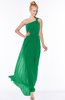 ColsBM Nina Green Glamorous Fit-n-Flare One Shoulder Sleeveless Zip up Chiffon30 Bridesmaid Dresses