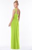 ColsBM Nina Lime Green Glamorous Fit-n-Flare One Shoulder Sleeveless Zip up Chiffon30 Bridesmaid Dresses