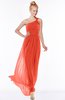 ColsBM Nina Mandarin Red Glamorous Fit-n-Flare One Shoulder Sleeveless Zip up Chiffon30 Bridesmaid Dresses
