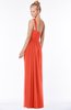 ColsBM Nina Mandarin Red Glamorous Fit-n-Flare One Shoulder Sleeveless Zip up Chiffon30 Bridesmaid Dresses