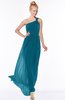 ColsBM Nina Midnight Blue Glamorous Fit-n-Flare One Shoulder Sleeveless Zip up Chiffon30 Bridesmaid Dresses
