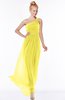 ColsBM Nina Pale Yellow Glamorous Fit-n-Flare One Shoulder Sleeveless Zip up Chiffon30 Bridesmaid Dresses