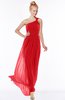 ColsBM Nina Red Glamorous Fit-n-Flare One Shoulder Sleeveless Zip up Chiffon30 Bridesmaid Dresses