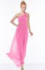 ColsBM Nina Rose Pink Glamorous Fit-n-Flare One Shoulder Sleeveless Zip up Chiffon30 Bridesmaid Dresses