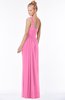 ColsBM Nina Rose Pink Glamorous Fit-n-Flare One Shoulder Sleeveless Zip up Chiffon30 Bridesmaid Dresses